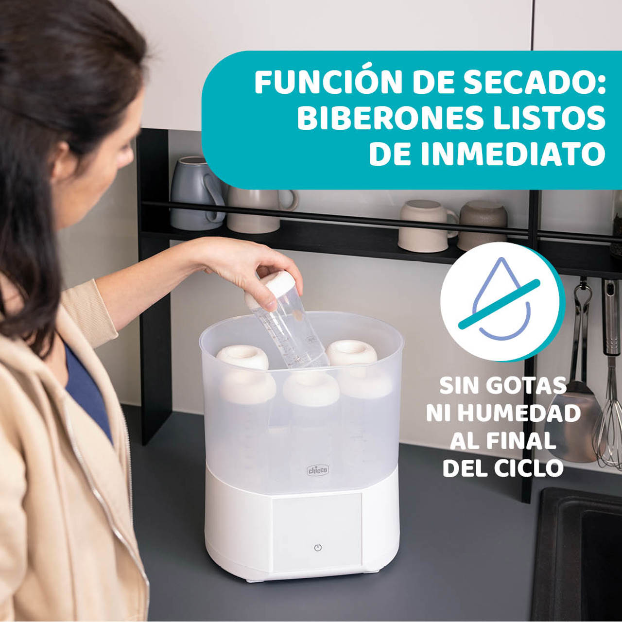 Esterilizador a vapor All in One con secador Chicco - Imagen 3