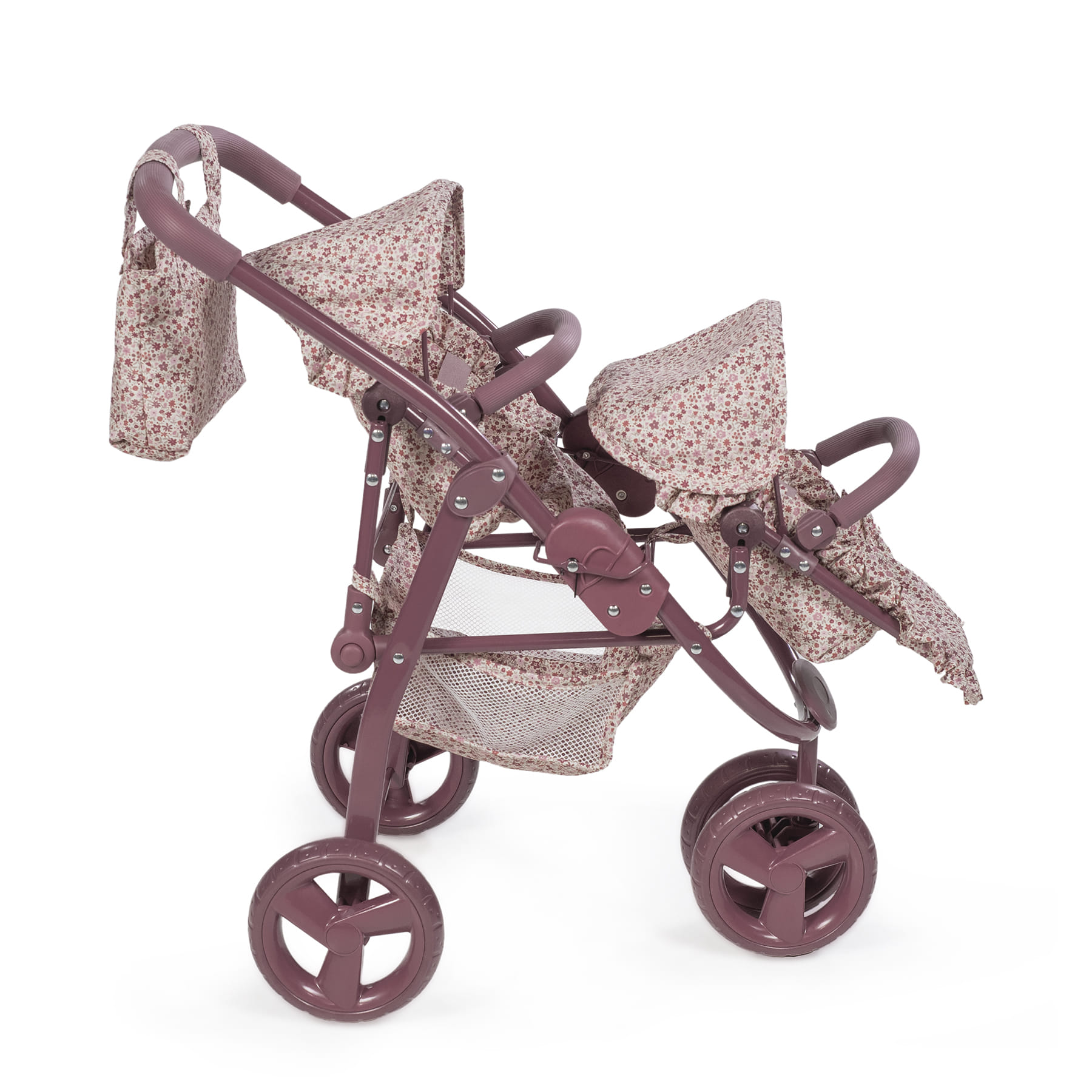 Cochecito de muñecas gemelar Cherry Flores - Imagen 2