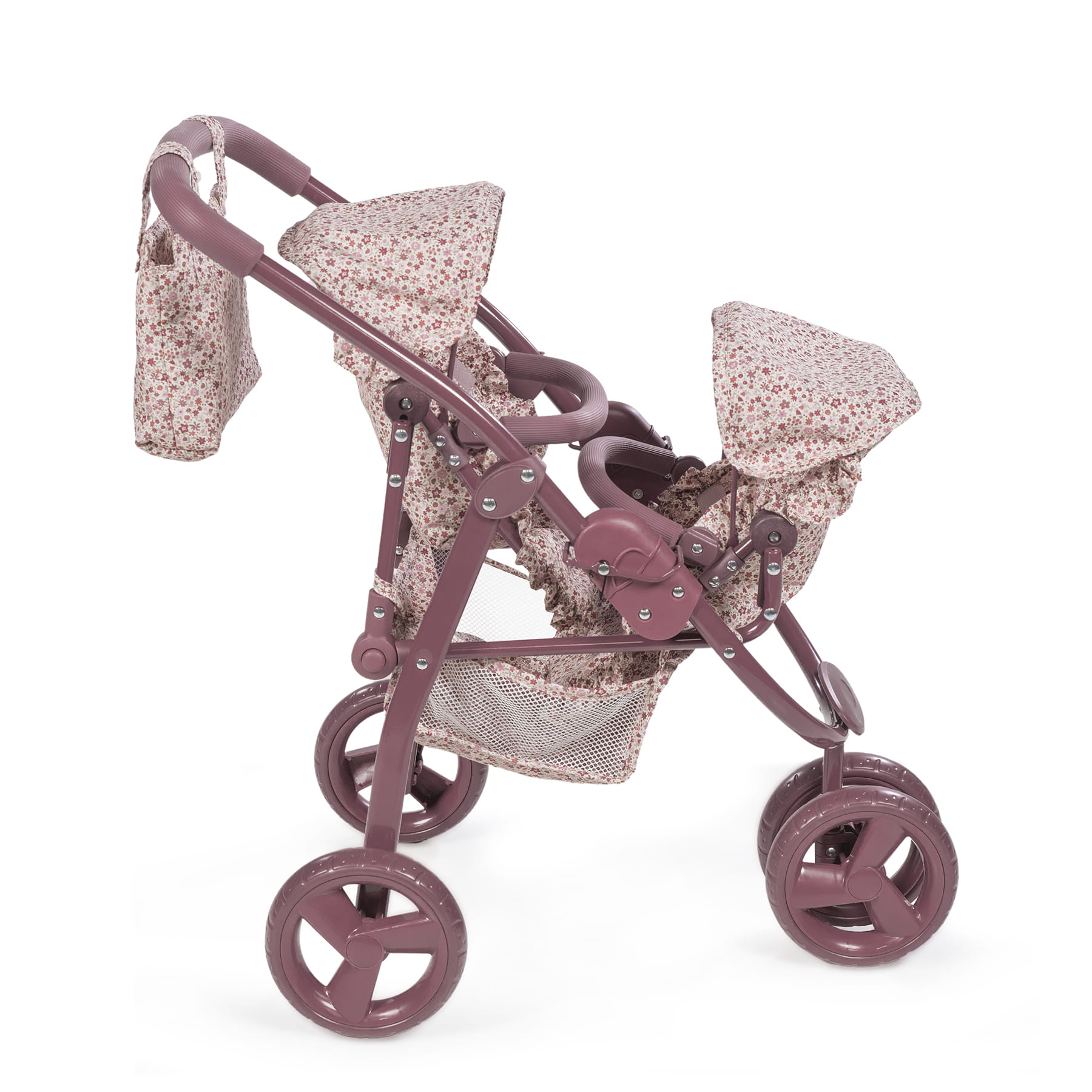 Cochecito de muñecas gemelar Cherry Flores - Imagen 4