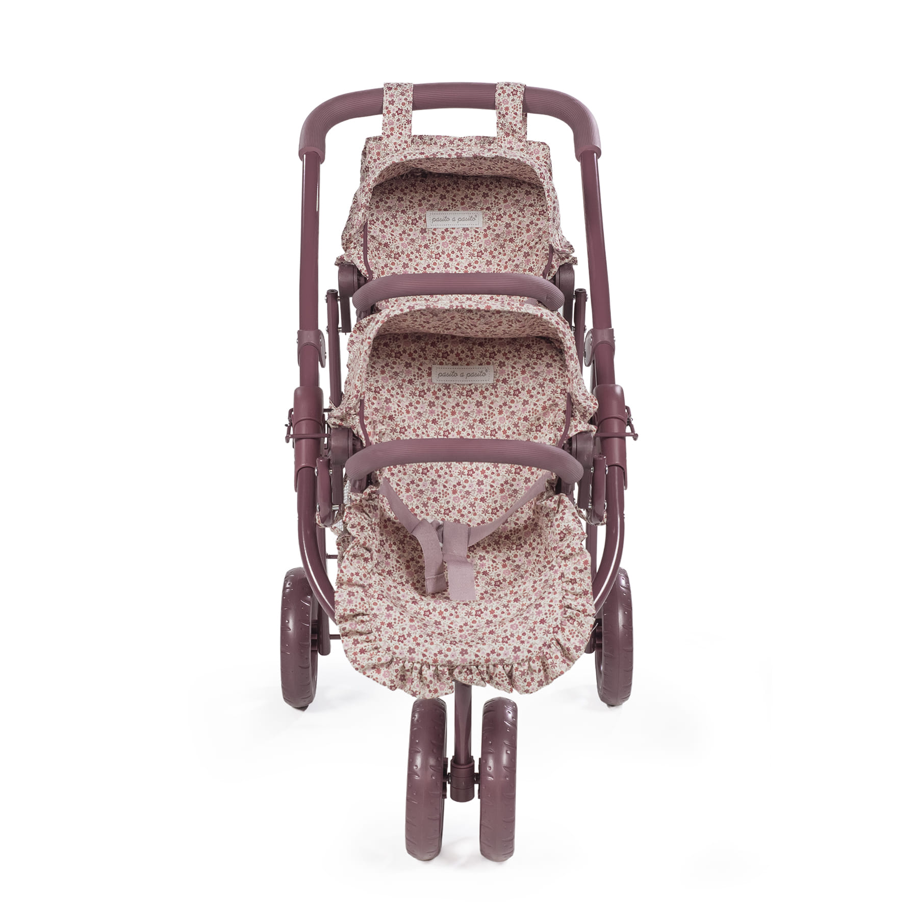 Cochecito de muñecas gemelar Cherry Flores - Imagen 5