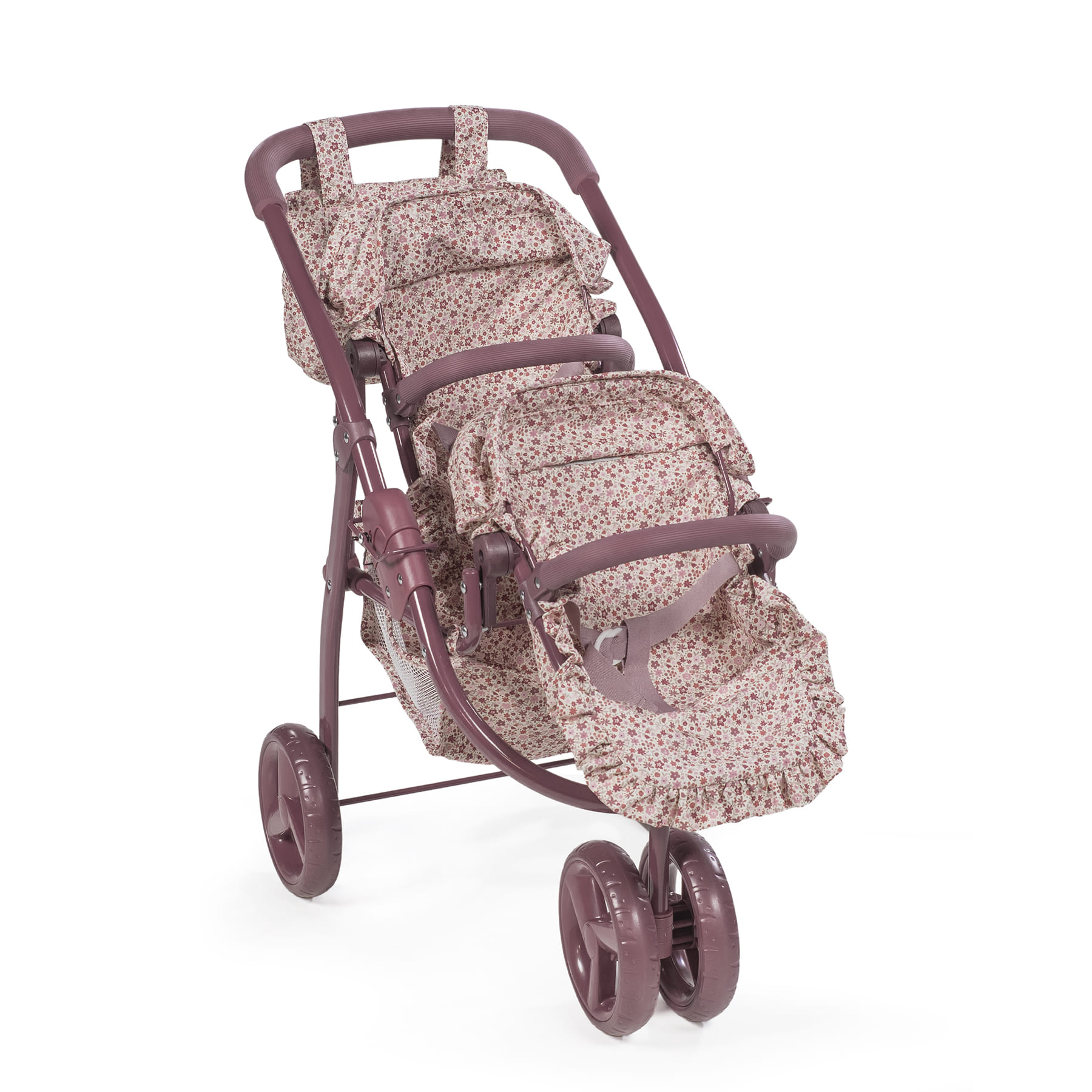 Cochecito de muñecas gemelar Cherry Flores - Imagen 6