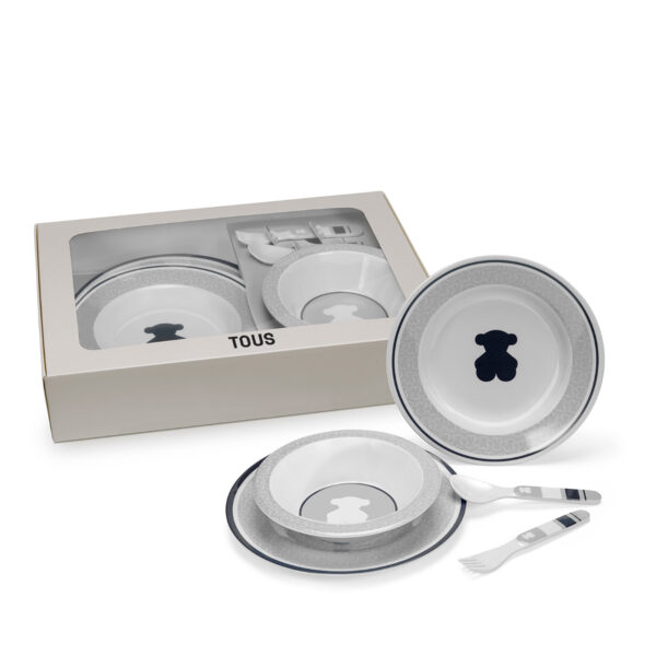 Vajilla 5 piezas: bol, platos y cubiertos Tous Baby