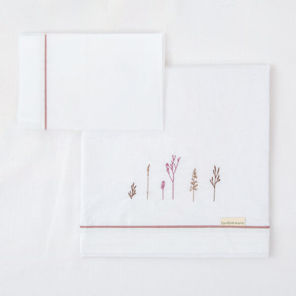 Juego sabanas algodon 100% 3 piezas Niza 21 B|Lila Minicuna (50x80 - 90) - Bimbidreams