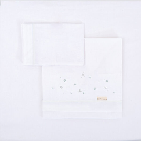 Juego sabanas algodon 100% 3 piezas Night 13 B|Azul Minicuna (50x80 - 90) - Bimbidreams