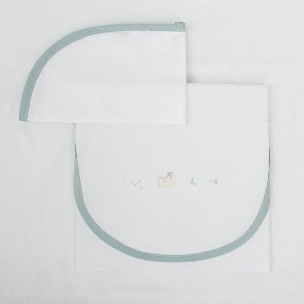 Juego sabanas algodon 100% 3 piezas Blue Sky 16 B|Verde Coche (40x80) - Bimbidreams