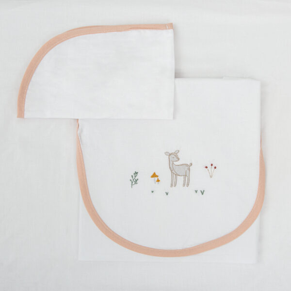 Juego sabanas algodon 100% 3 piezas Deer 14 B|Rosa Coche (40x80) - Bimbidreams