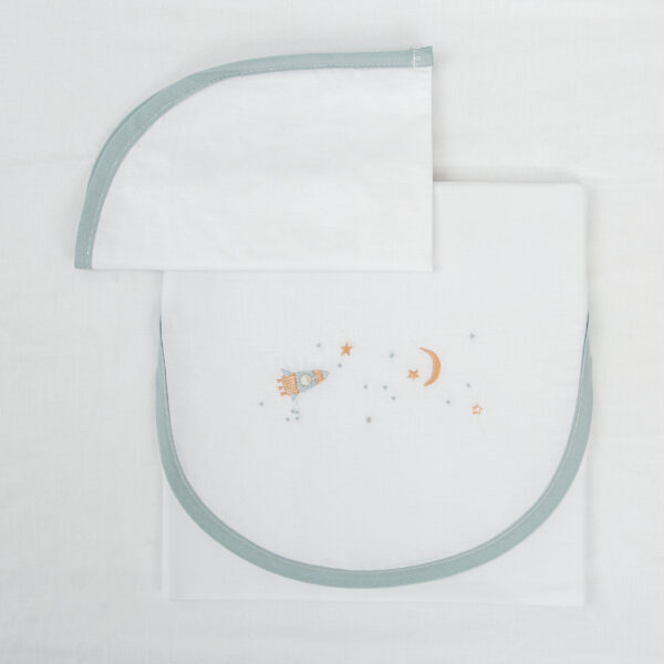 Juego sabanas algodon 100% 3 piezas Orbit 13 B|Azul Coche (40x80) - Bimbidreams