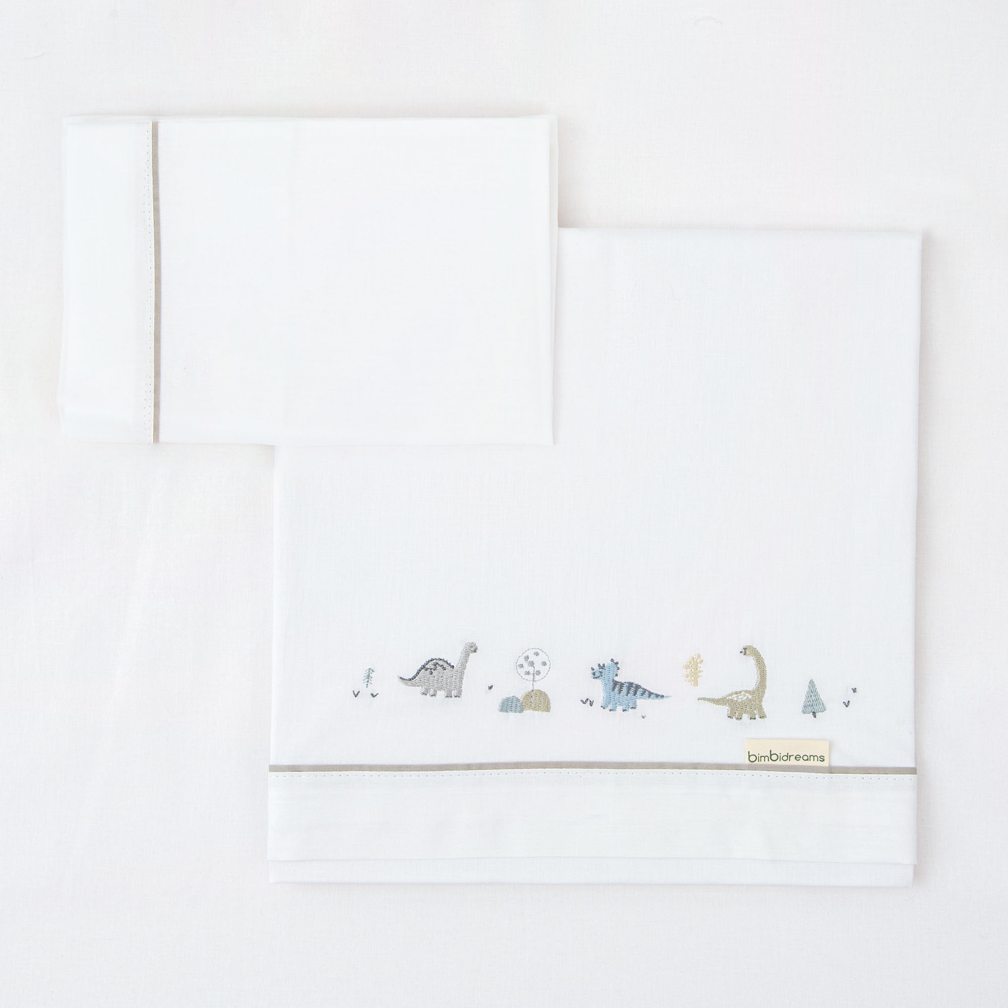 Juego sabanas algodon 100% 3 piezas Trex 16 B|Verde Cuna (60x120) - Bimbidreams