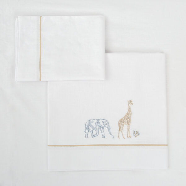 Juego sabanas algodon 100% 3 piezas Tanzania 97 Multic. Cuna (60x120) - Bimbidreams