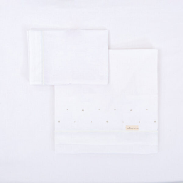 Juego sabanas algodon 100% 3 piezas Punts 20 B|Gris Cuna (60x120) - Bimbidreams