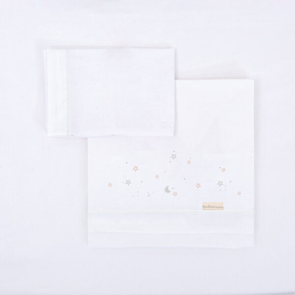 Juego sabanas algodon 100% 3 piezas Night 14 B|Rosa Cuna (60x120) - Bimbidreams