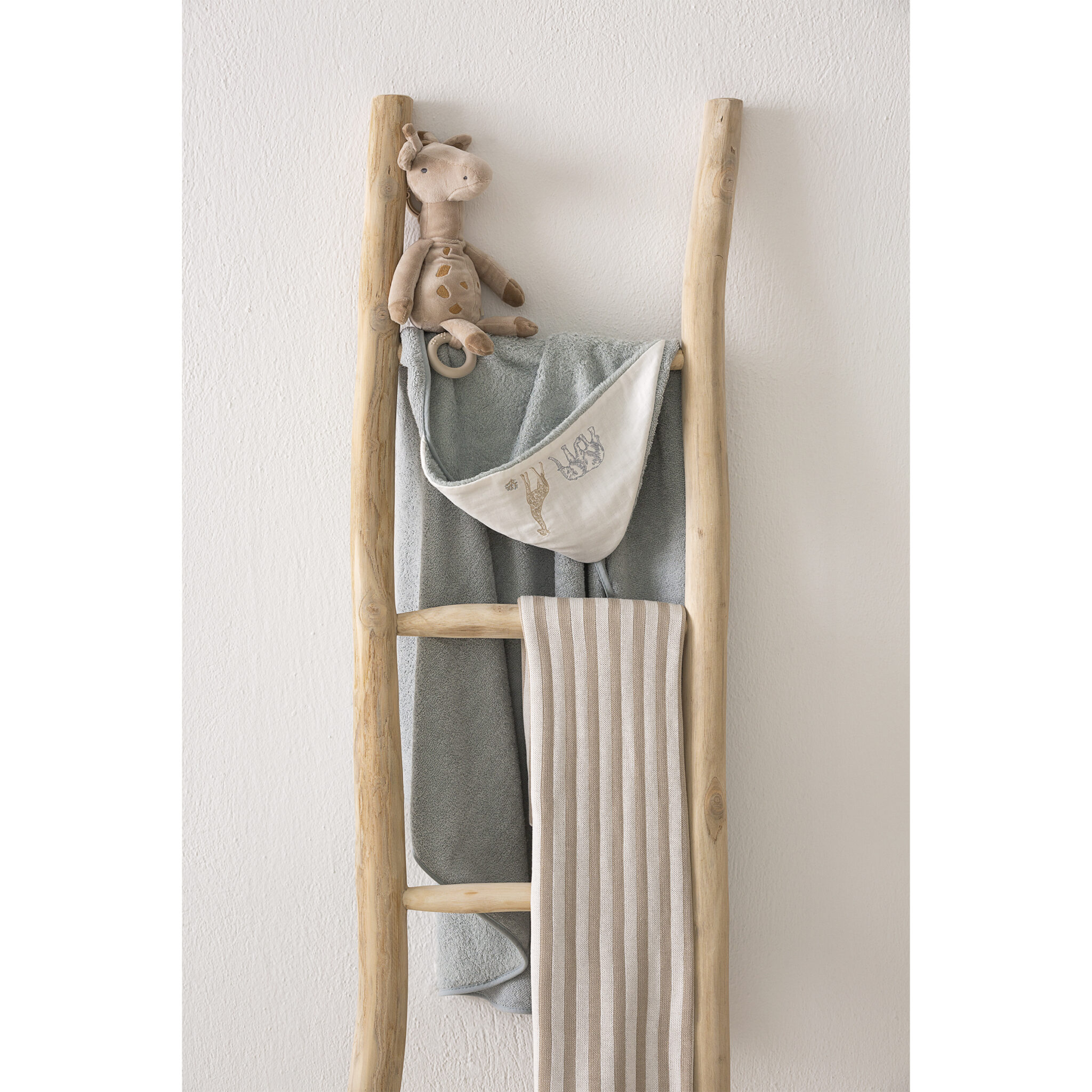 Capa de baño bebé Tanzania AG Azul Grisaceo 100X100 - Bimbidreams - Imagen 4