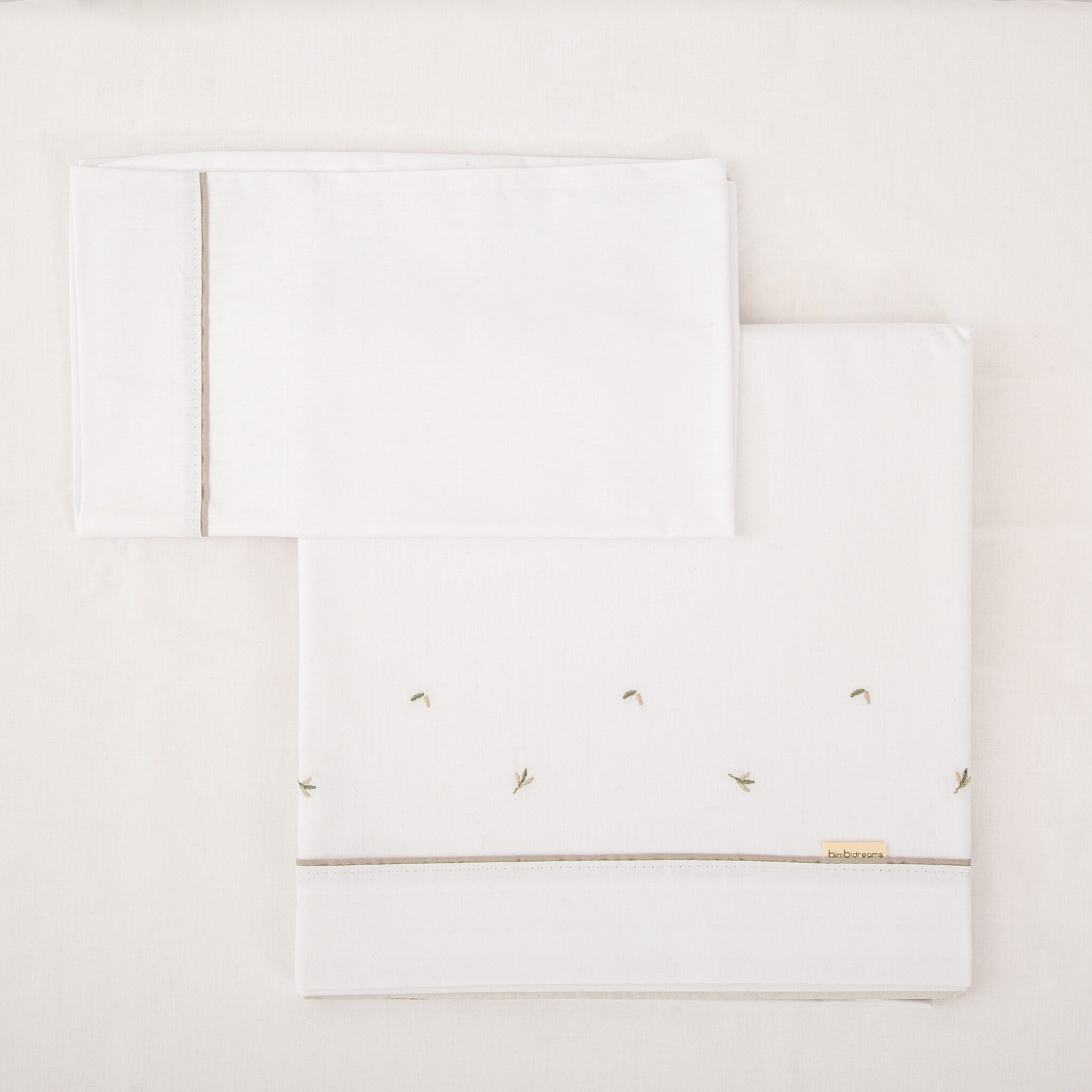 Juego sabanas algodon 100% 3 piezas Cornelia 16 B|Verde Maxicuna (70x140) - Bimbidreams