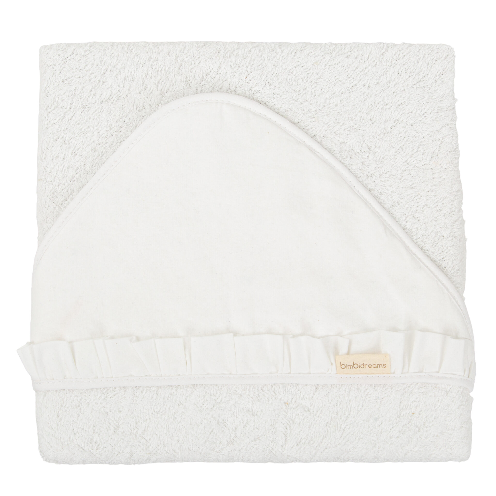 Capa de baño bebé manos libre Algodon Stone Washed 01 Blanco 100X100 - Bimbidreams