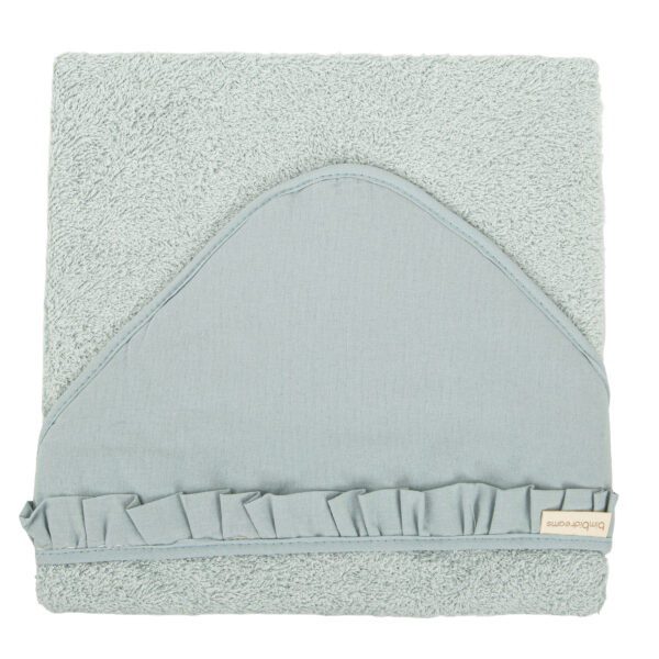 Capa de baño bebé manos libre Algodon Stone Washed AG Azul Grisaceo 100X100 - Bimbidreams