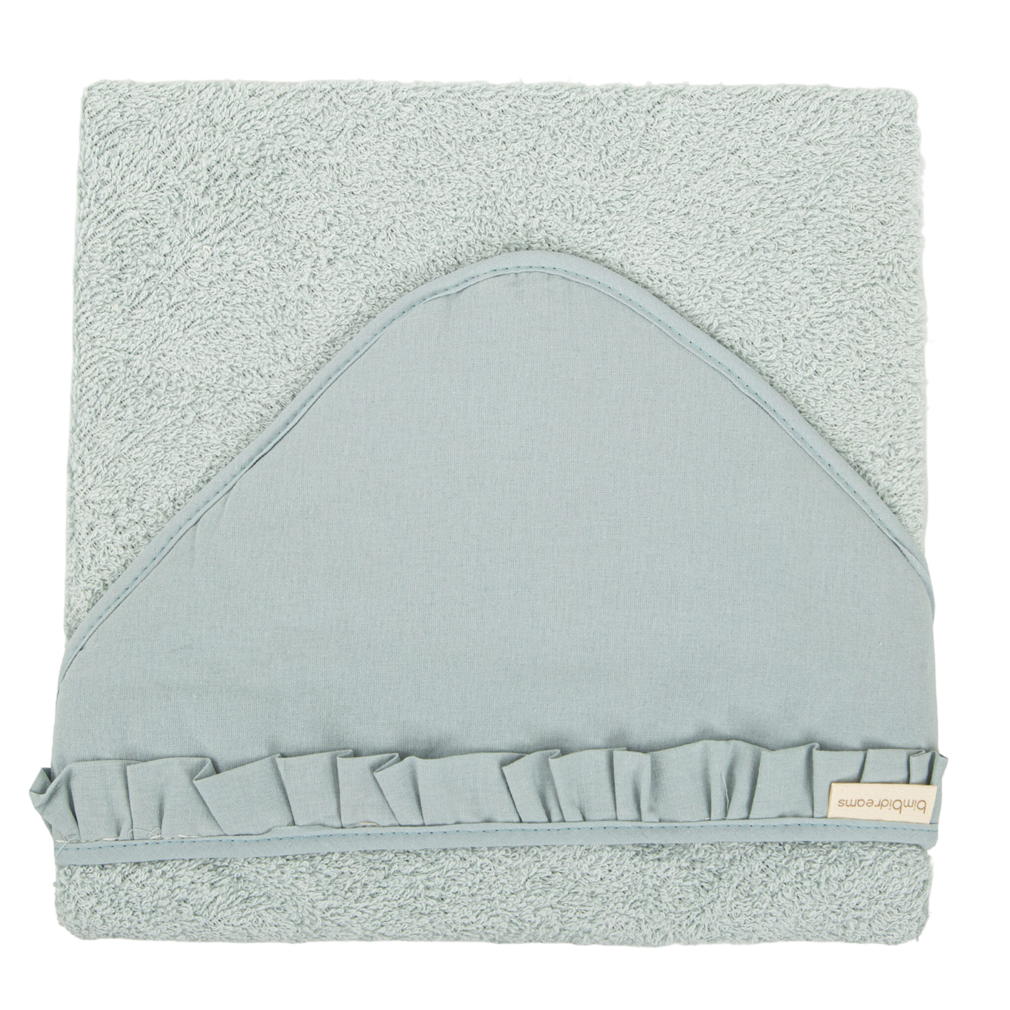 Capa de baño bebé manos libre Algodon Stone Washed AG Azul Grisaceo 100X100 - Bimbidreams