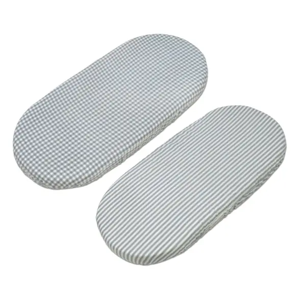 Set/2 Sábanas bajeras cuco Praliné Vichy/Rayas Matcha