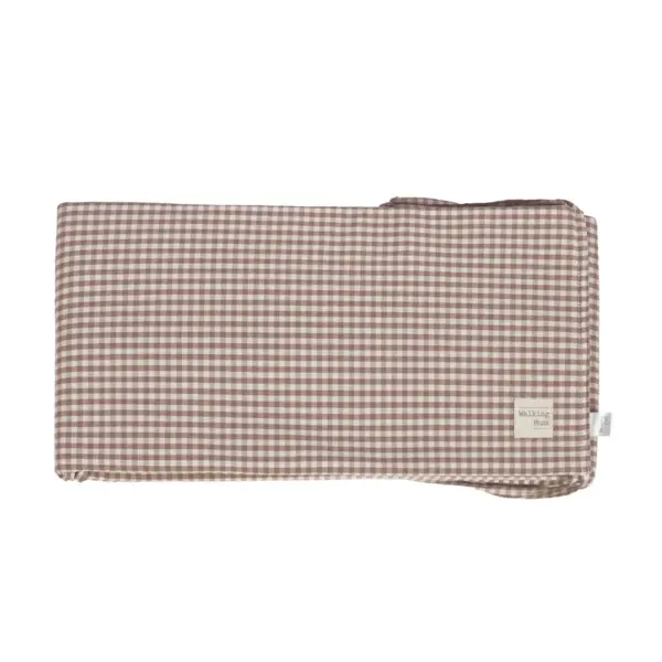 Protector cuna 120x60 cm Praliné Vichy/Rayas Moka