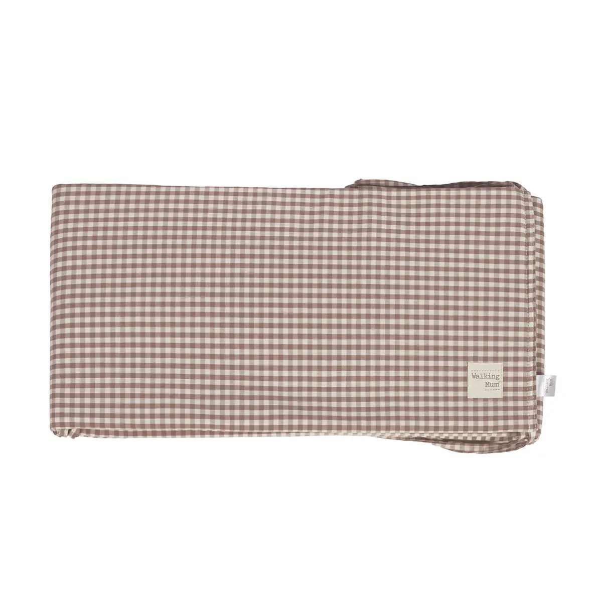 Protector cuna 120x60 cm Praliné Vichy/Rayas Moka