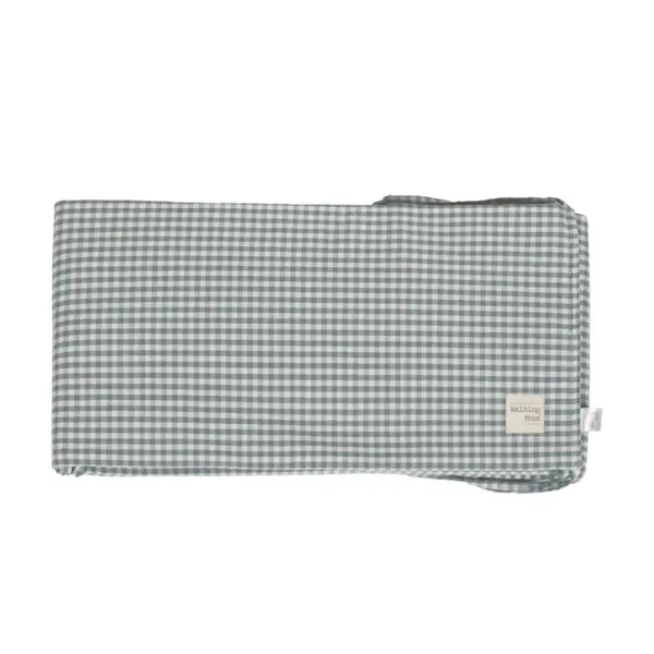 Protector cuna 120x60 cm Praliné Vichy/Rayas Matcha