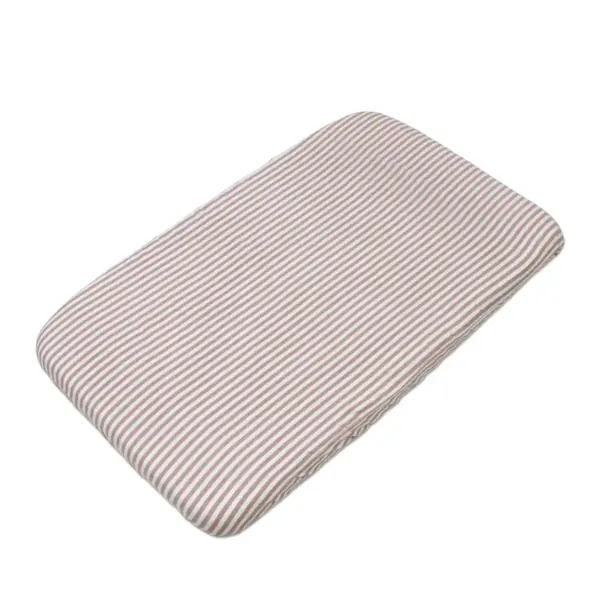 Sábana bajera cuna 120x60 cm Praliné Rayas Moka