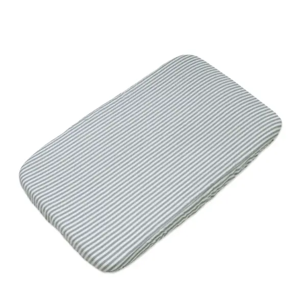 Sábana bajera cuna 120x60 cm Praliné Rayas Matcha