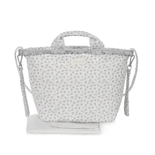 Bolsa Canastilla Little Bloom Flor Gris