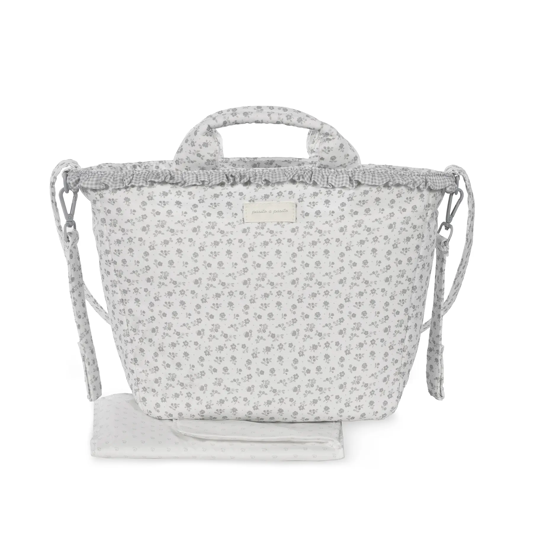 Bolsa Canastilla Little Bloom Flor Gris