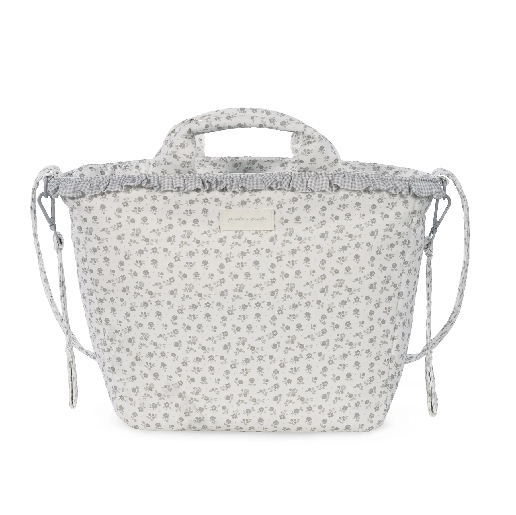 Bolsa Canastilla Little Bloom Flor Gris - Imagen 2