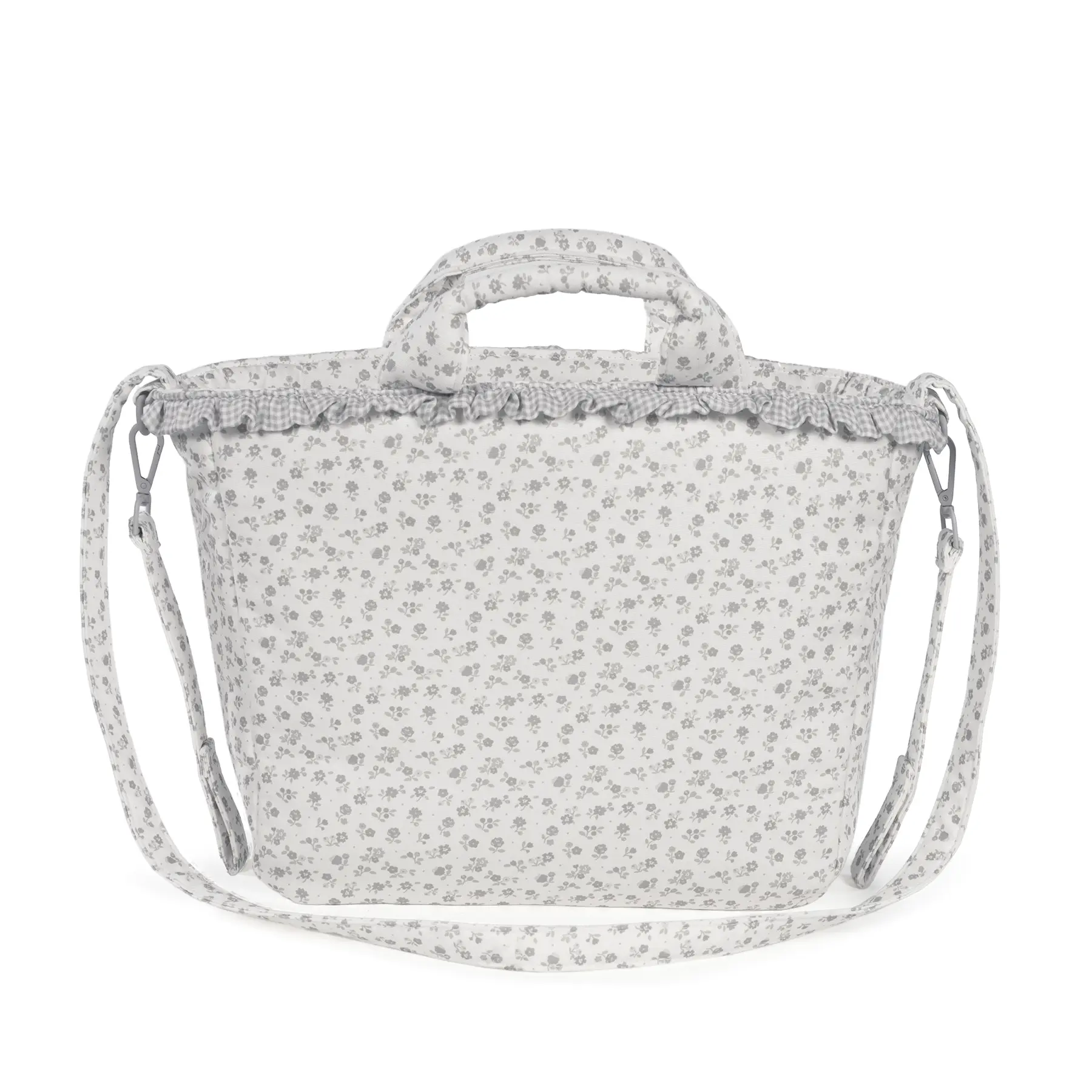 Bolsa Canastilla Little Bloom Flor Gris - Imagen 6