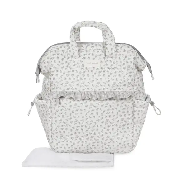 Mochila Little Bloom Flor Gris