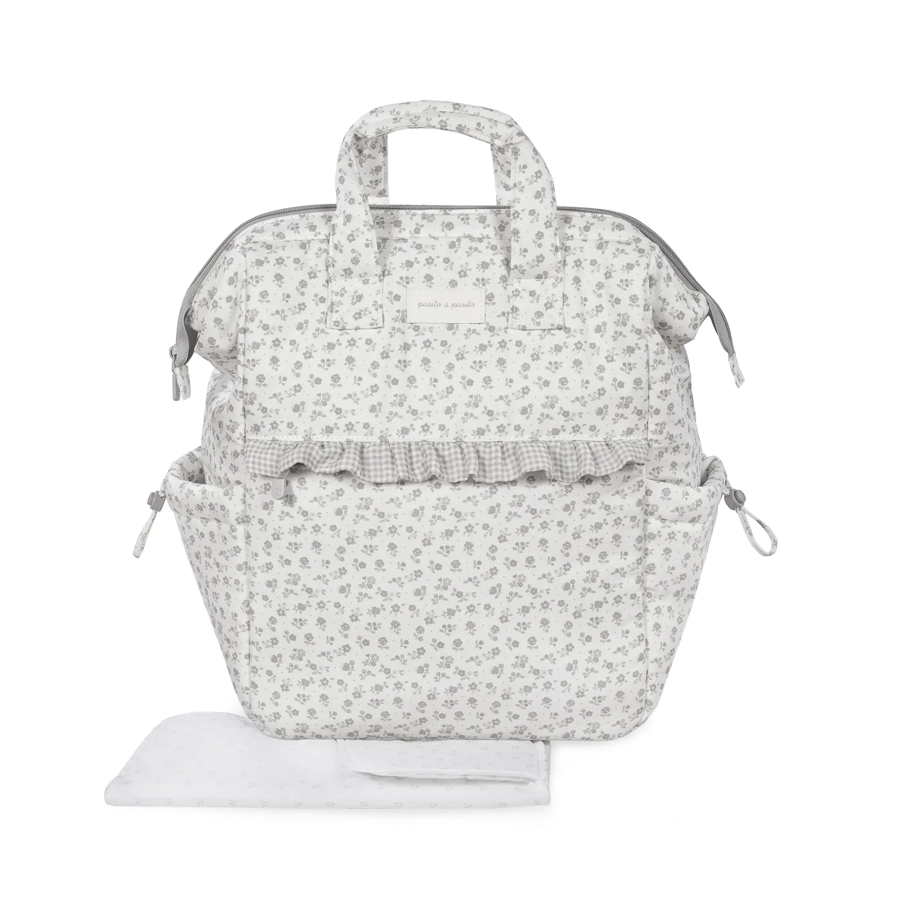 Mochila Little Bloom Flor Gris