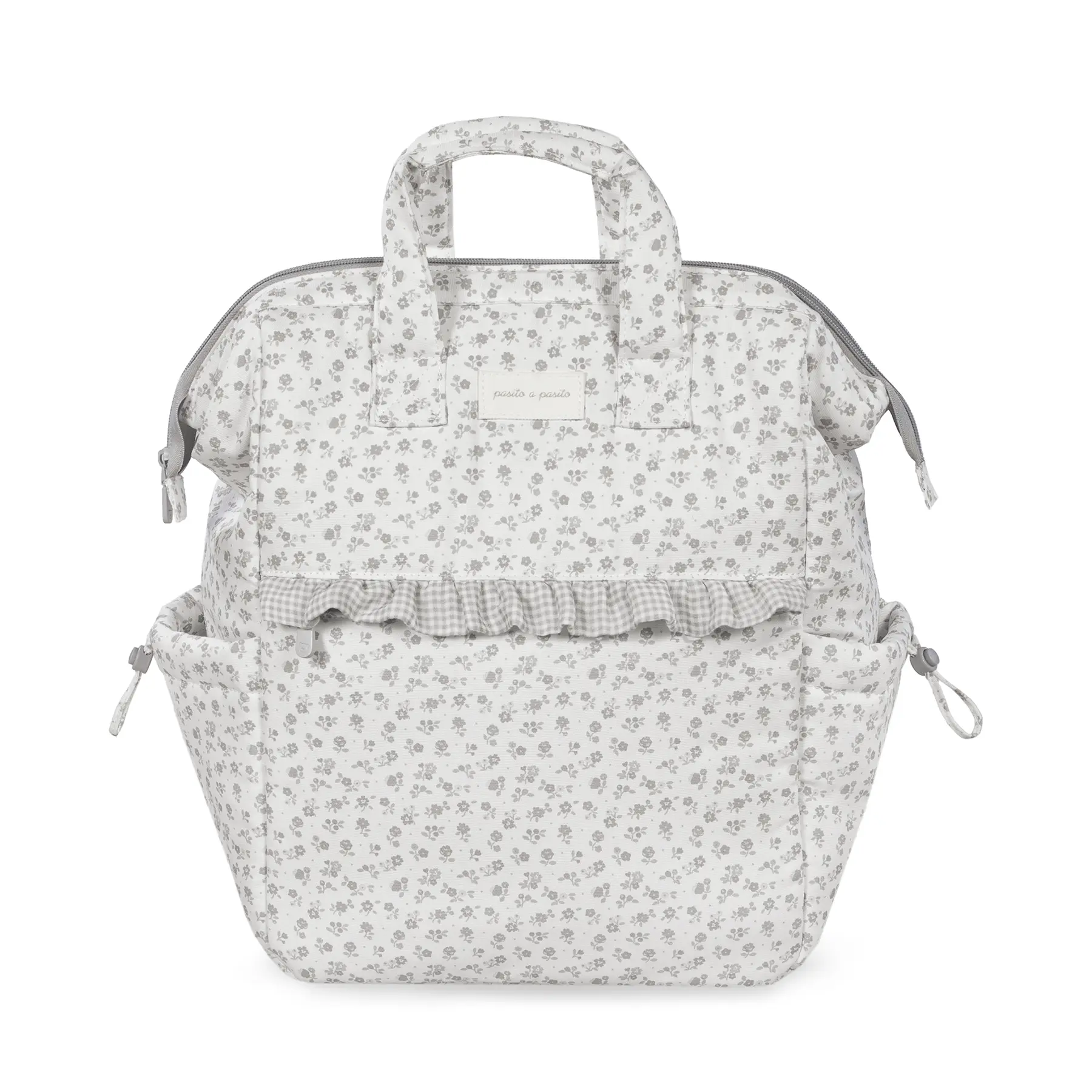 Mochila Little Bloom Flor Gris - Imagen 3