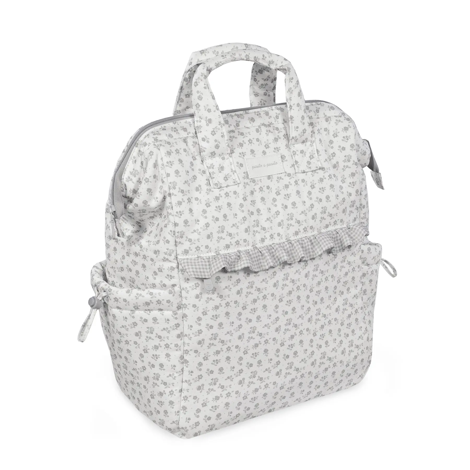 Mochila Little Bloom Flor Gris - Imagen 4