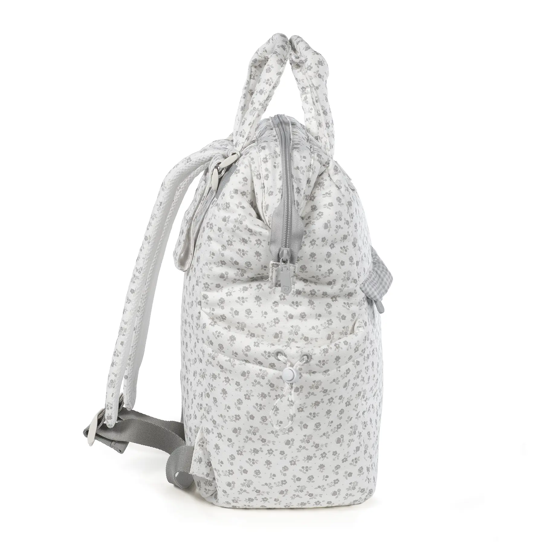 Mochila Little Bloom Flor Gris - Imagen 5
