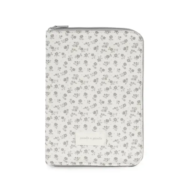Portadocumentos Little Bloom Flor Gris