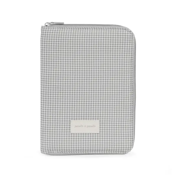 Portadocumentos Little Bloom Vichy Gris