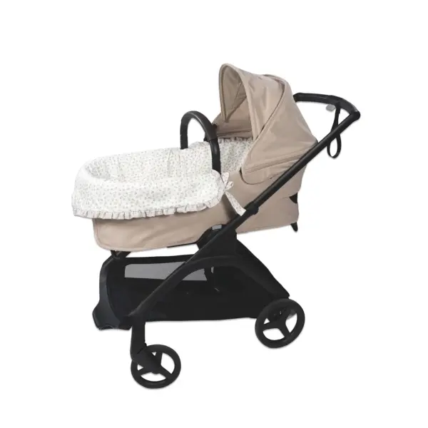 Cubre cuco dual + Sábana ajustable cuco Little Bloom Flor Gris