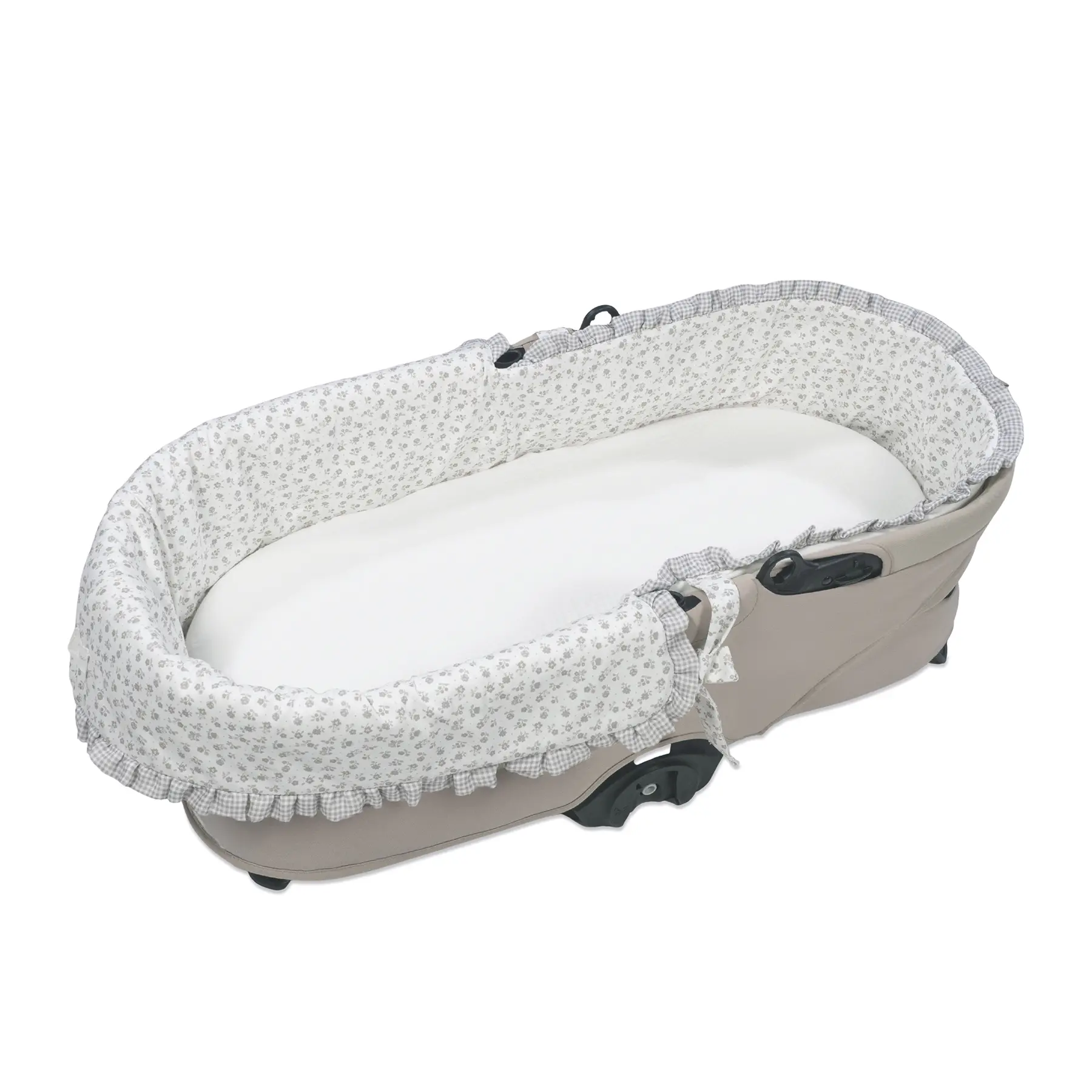 Cubre cuco dual + Sábana ajustable cuco Little Bloom Flor Gris - Imagen 3