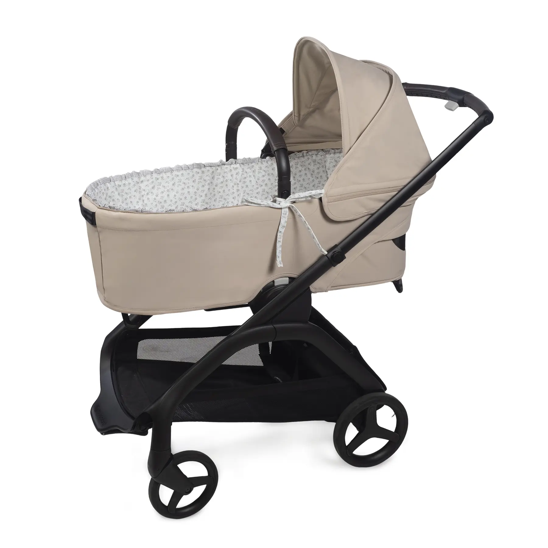 Cubre cuco varillas + Sábana ajustable cuco Little Bloom Flor Gris