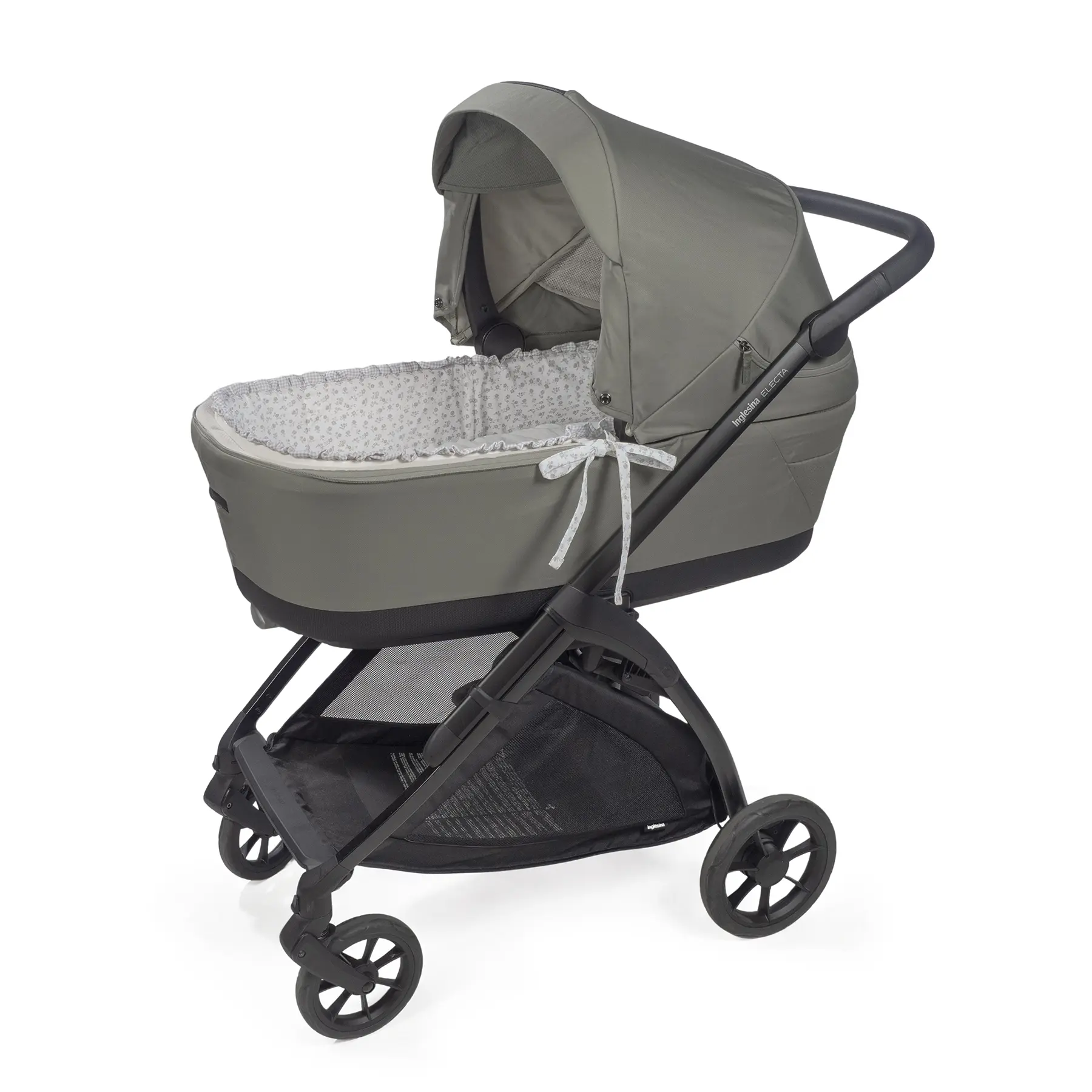 Cubre cuco varillas + Sábana ajustable cuco Little Bloom Flor Gris - Imagen 2