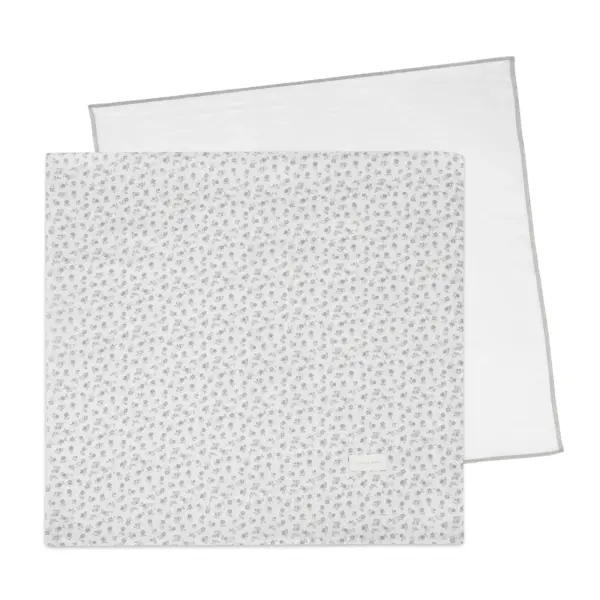 Set/2 Muselinas 70x70 cm Little Bloom Flor Gris