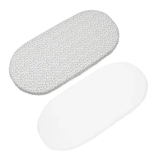 Set/2 Sábanas bajeras cuco Little Bloom Flor Gris