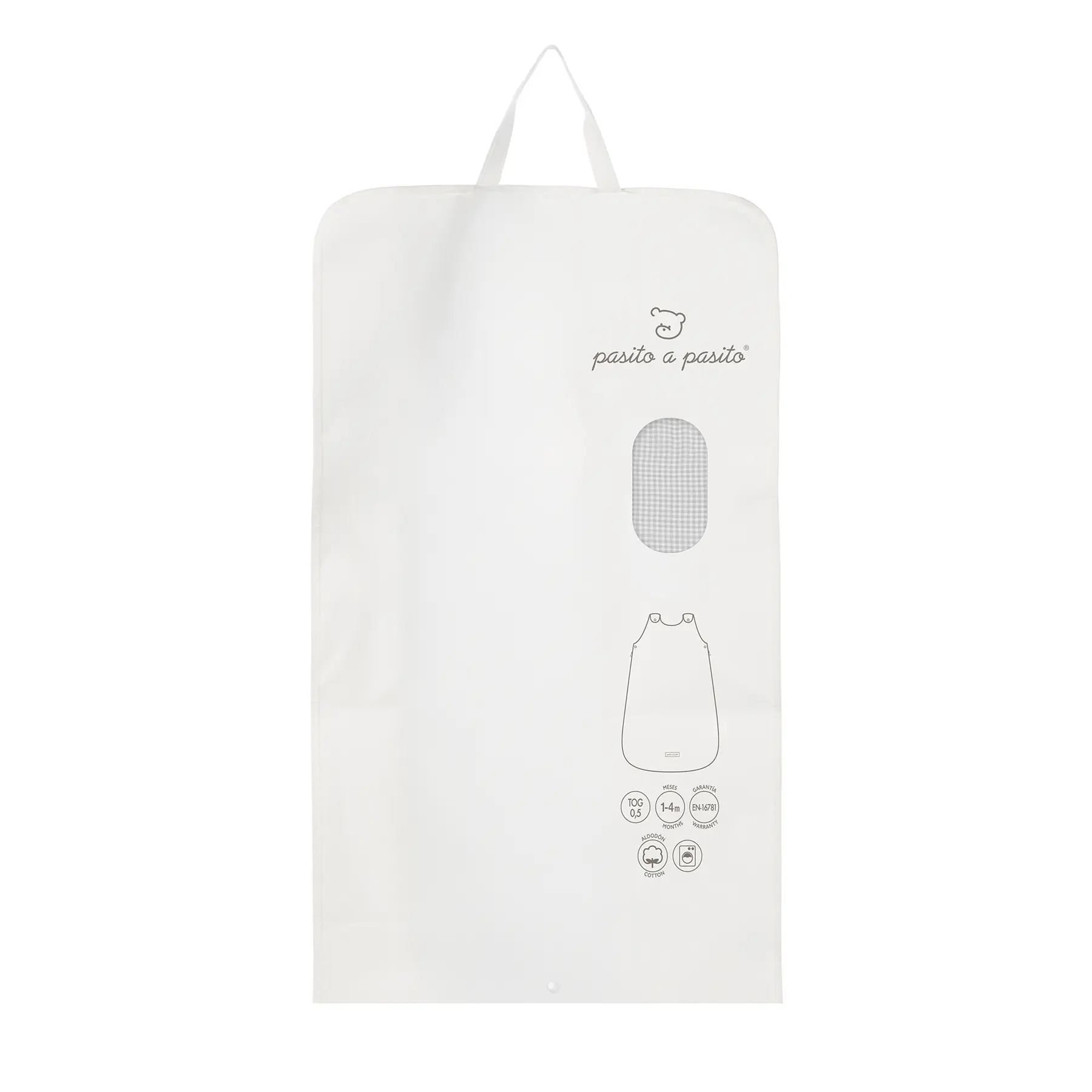 Saco Dormir verano Little Bloom Vichy Gris TOG 0,5 - Imagen 4