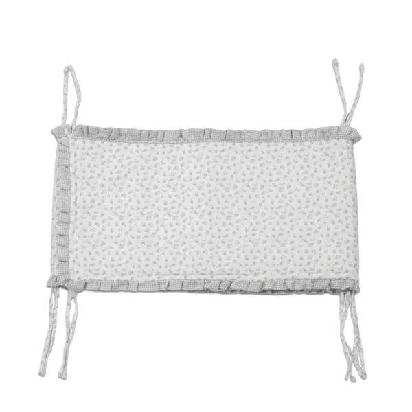 Protector cuna 120x60 cm Little Bloom Flor Gris
