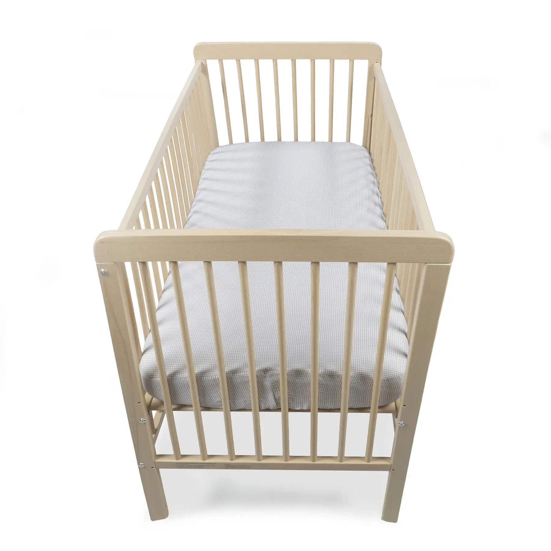 Sábana bajera cuna 120x60 cm Little Bloom Vichy Gris - Imagen 3