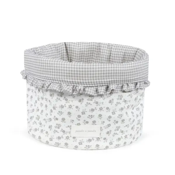 Cestito Home Little Bloom Flor Gris