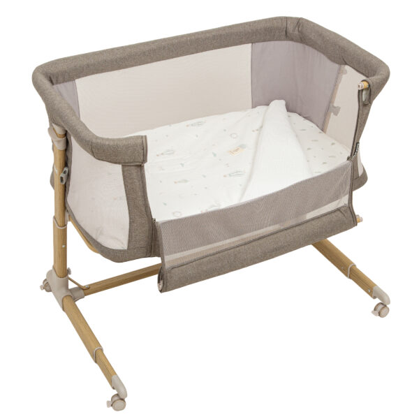 Minicuna Colecho metal con bajera y funda nórdica Blue Sky 00 Lino Minicuna Colecho (53x85x80) - Bimbidreams