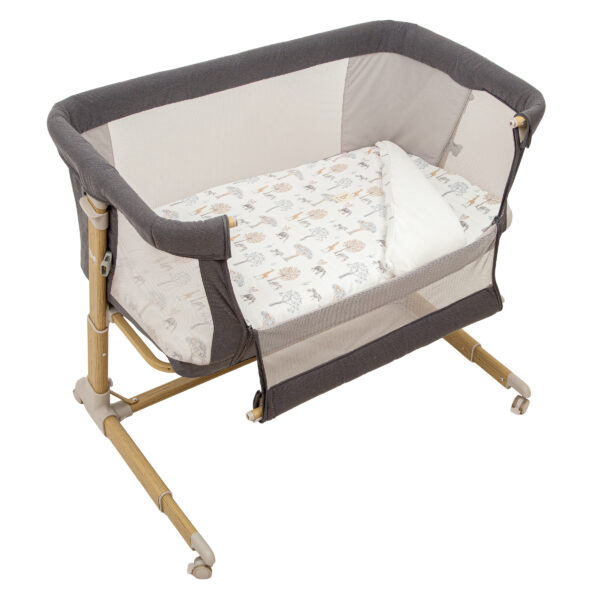 Minicuna Colecho metal con bajera y funda nórdica Tanzania 30 Gris Minicuna Colecho (53x85x80) - Bimbidreams