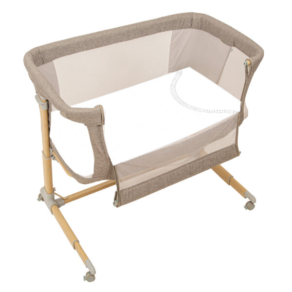 Minicuna Colecho metal con bajera y funda nórdica Cloud 30 Gris Minicuna Colecho (53x85x80) - Bimbidreams